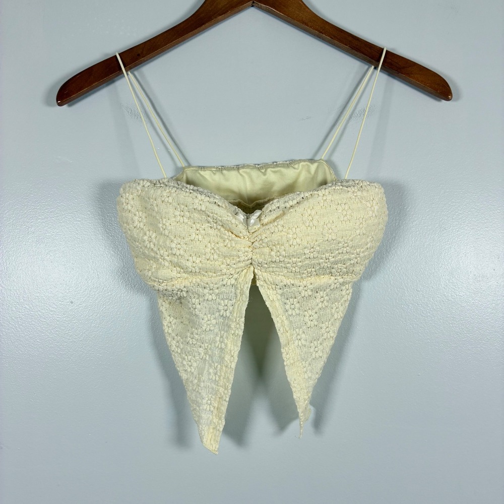 Cami Top XS Butterfly Floral Lace Sweetheart Spaghetti Strap Fairy Y2K Festival
